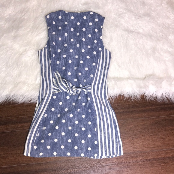 Vintage Rampage Striped Polka Dot Button Down Vest - Picture 5 of 8